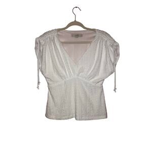 🥳 5/$20 Loft White Eyelet Babydoll Comfy Top Size XS